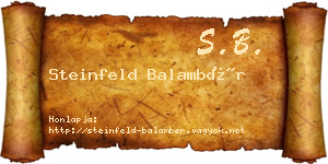 Steinfeld Balambér névjegykártya
